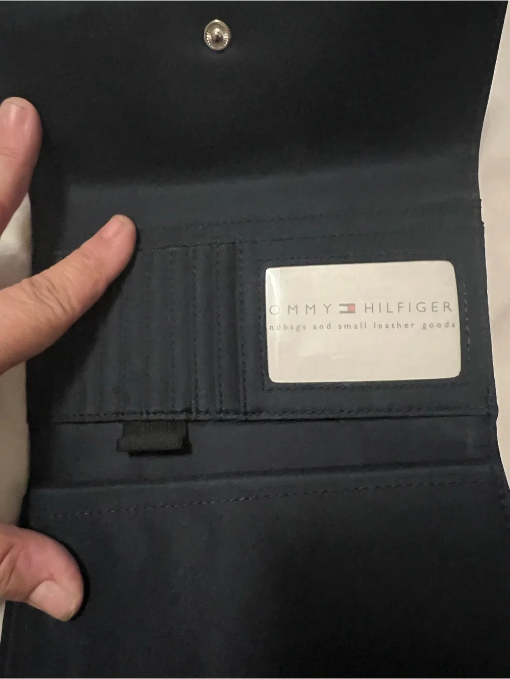 Tommy Hilfiger Navy Wallet with Red & White Center Stripe